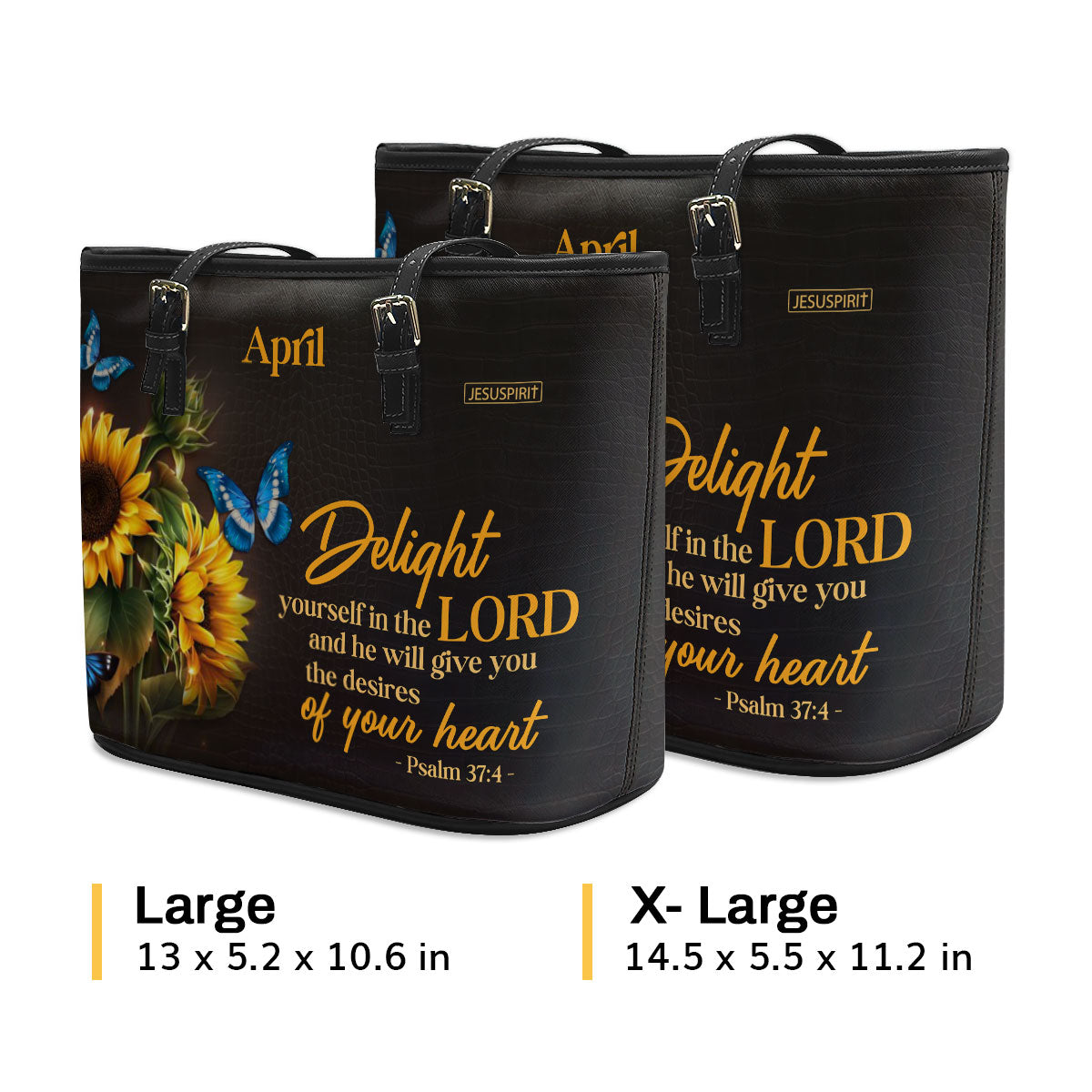 Delight Yourself In The Lord - Special Personalized Large Leather Tote Bag NUH437