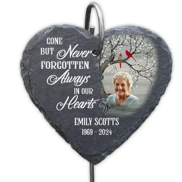 Gone But Never Forgotten Always In Our Hearts - Personalized Garden Slate, Memorial Gift - GS81