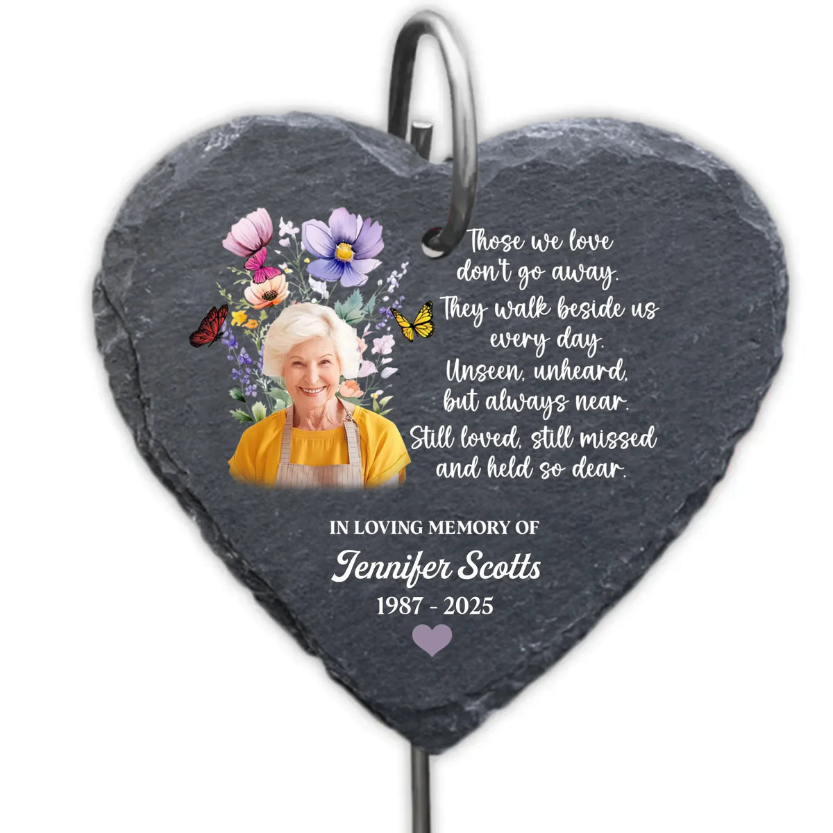 Butterfly Flower They Walk Beside Us Everyday - Personalized Garden Slate, Memorial Gift For Loss Of Loved One