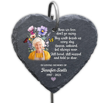 Butterfly Flower They Walk Beside Us Everyday - Personalized Garden Slate, Memorial Gift For Loss Of Loved One