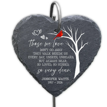 So Love So Missed So Every Day - Personalized Garden Slate, Cardinal Memorial Garden Slate, Remembrance Gift