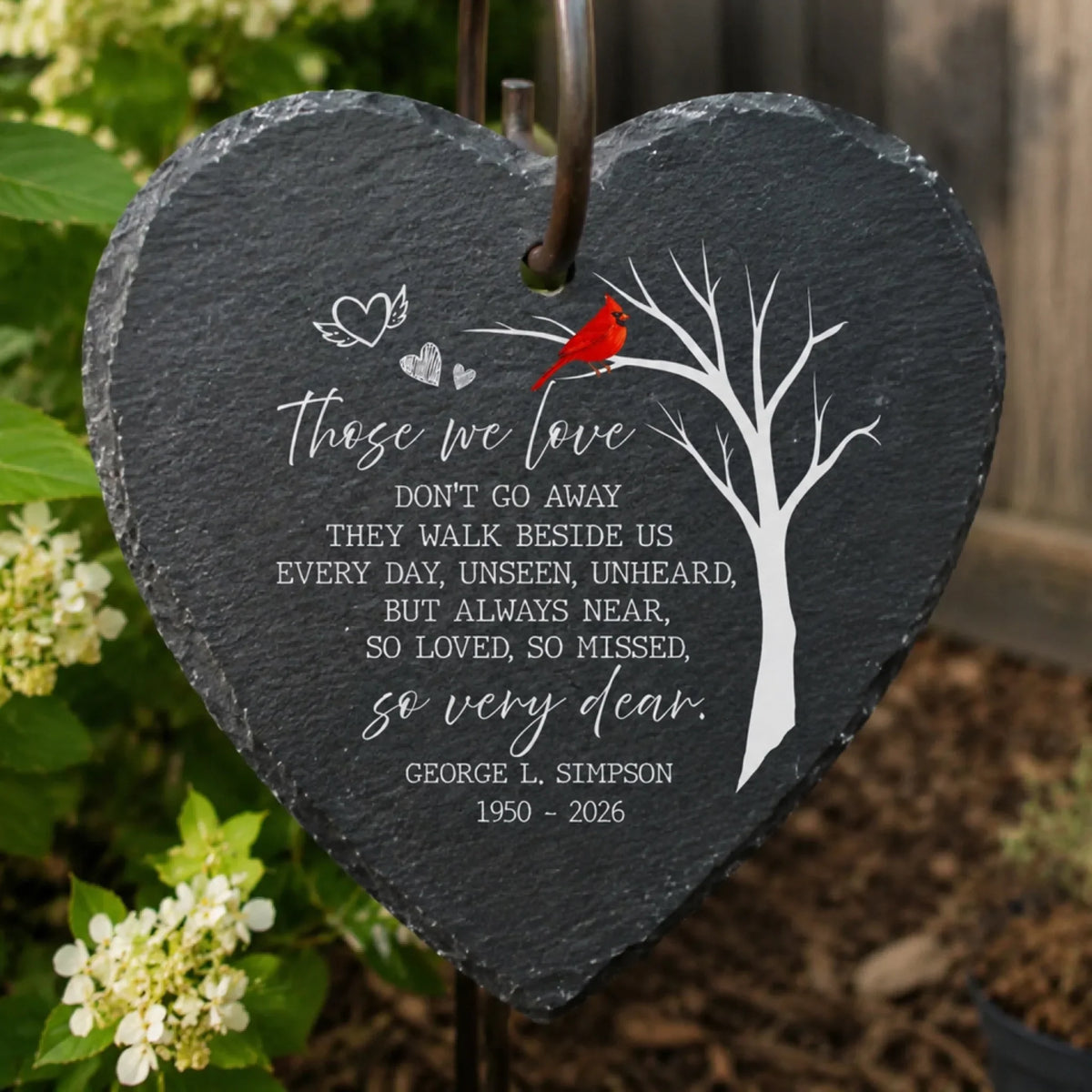 So Love So Missed So Every Day - Personalized Garden Slate, Cardinal Memorial Garden Slate, Remembrance Gift