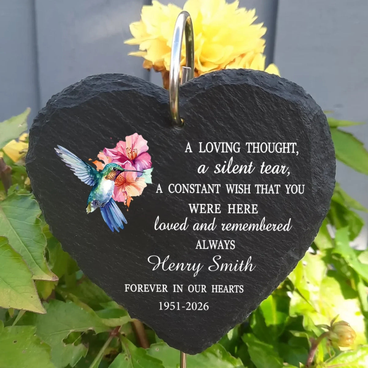 A Constant Wish That You Were Here - Personalized Garden Slate, Custom Memorial Gift, Loss of a Loved One Gift