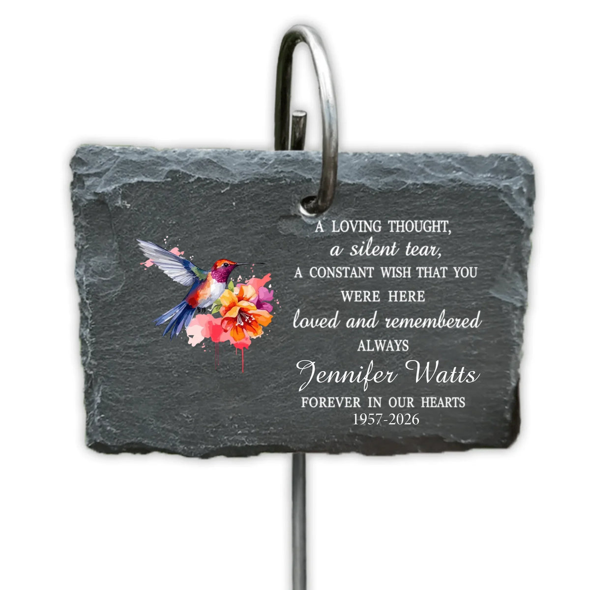 A Constant Wish That You Were Here - Personalized Garden Slate, Custom Memorial Gift, Loss of a Loved One Gift