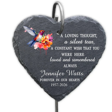 A Constant Wish That You Were Here - Personalized Garden Slate, Custom Memorial Gift, Loss of a Loved One Gift