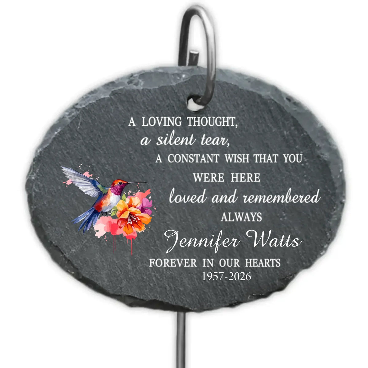 A Constant Wish That You Were Here - Personalized Garden Slate, Custom Memorial Gift, Loss of a Loved One Gift