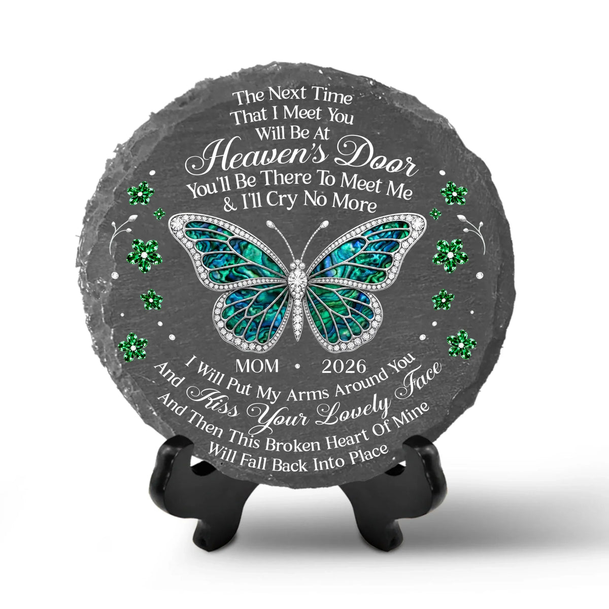 The Next Time That I Meet You Will Be At Heaven's Door You'll Be There To Meet Me & I'll Cry No More - Personalized Memorial Stone, Memorial Gift, Loss Of Loved One