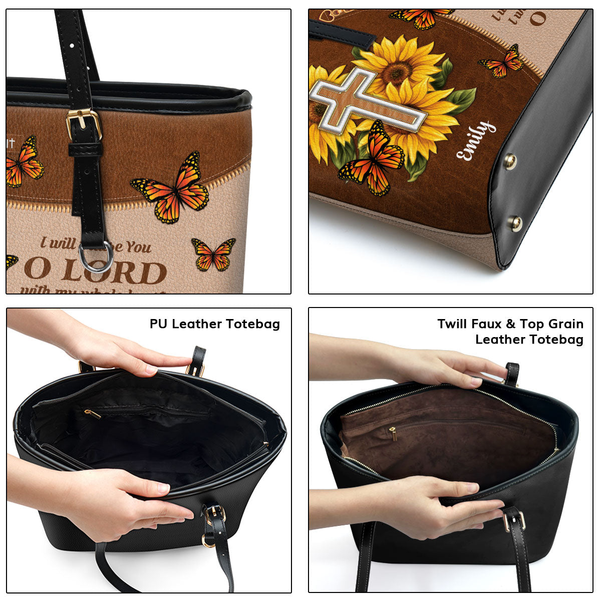 I Will Be Glad And Rejoice In You - Special Personalized Large Leather Tote Bag NUH297