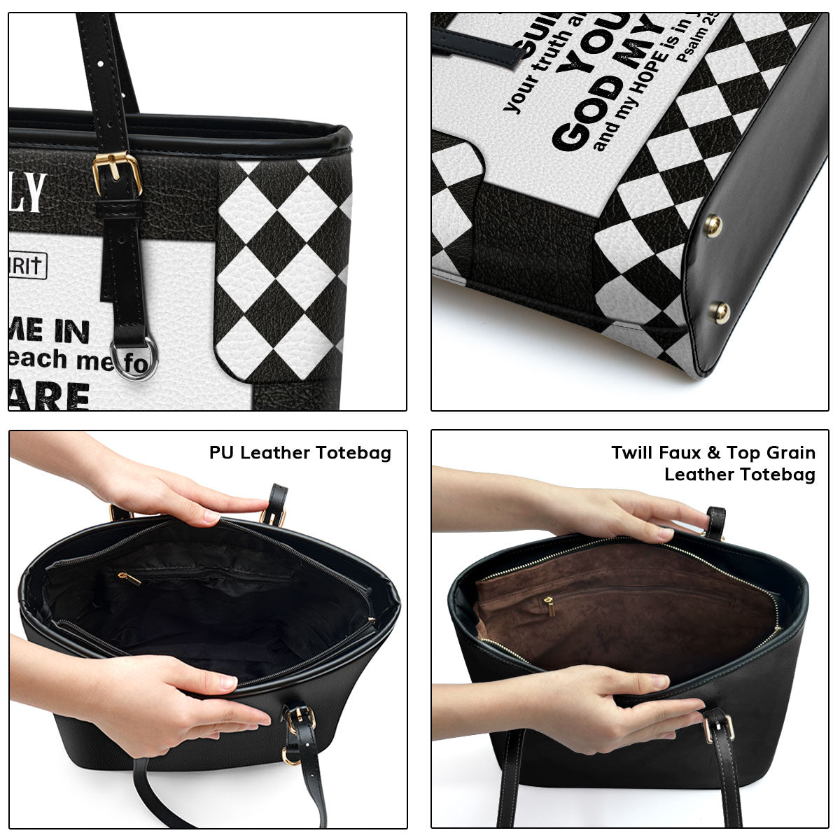 Guide Me In Your Truth - Personalized Large Leather Tote Bag NUHN302
