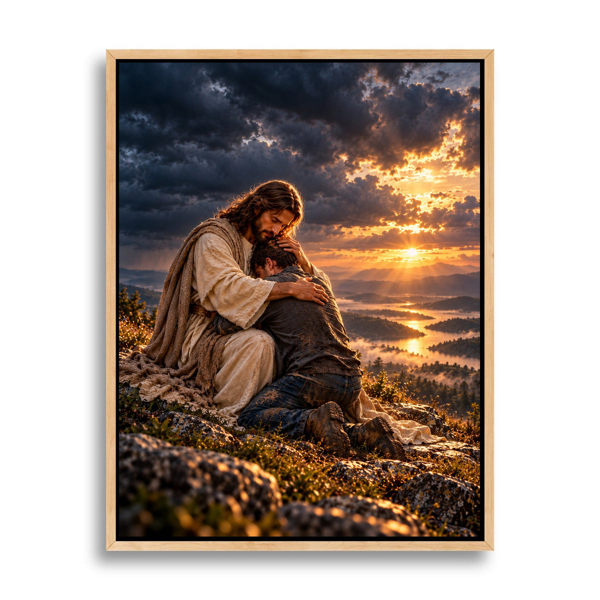 Held by Jesus – Christian Canvas Wall Art