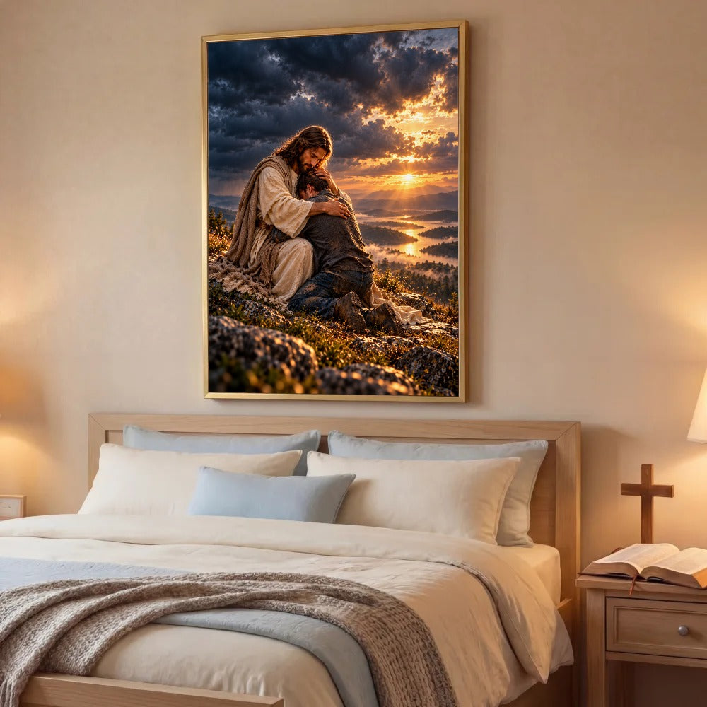 Held by Jesus – Christian Canvas Wall Art