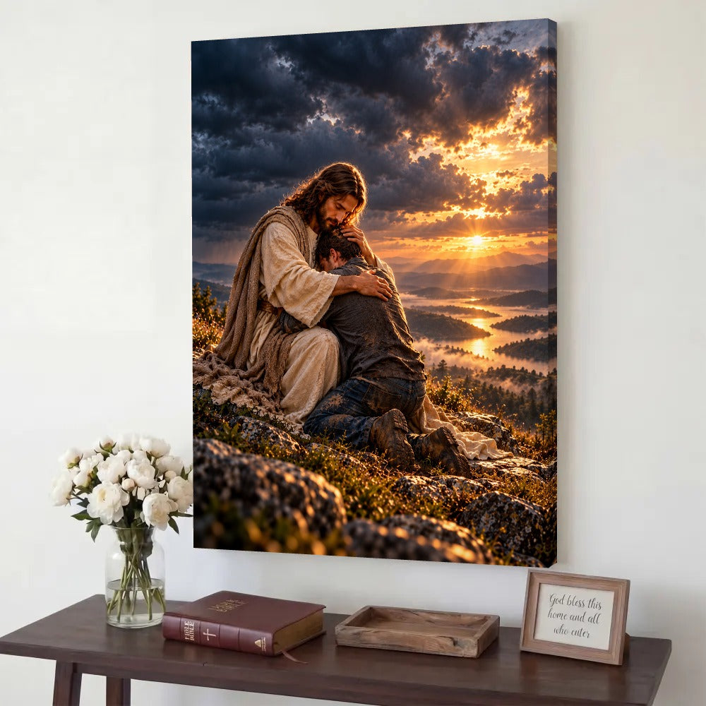 Held by Jesus – Christian Canvas Wall Art