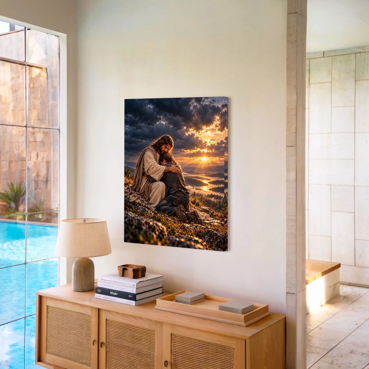 Held by Jesus – Christian Canvas Wall Art