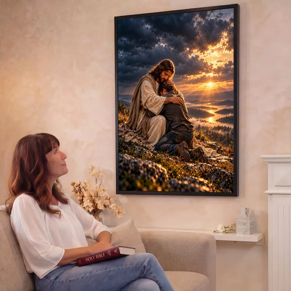 Held by Jesus – Christian Canvas Wall Art