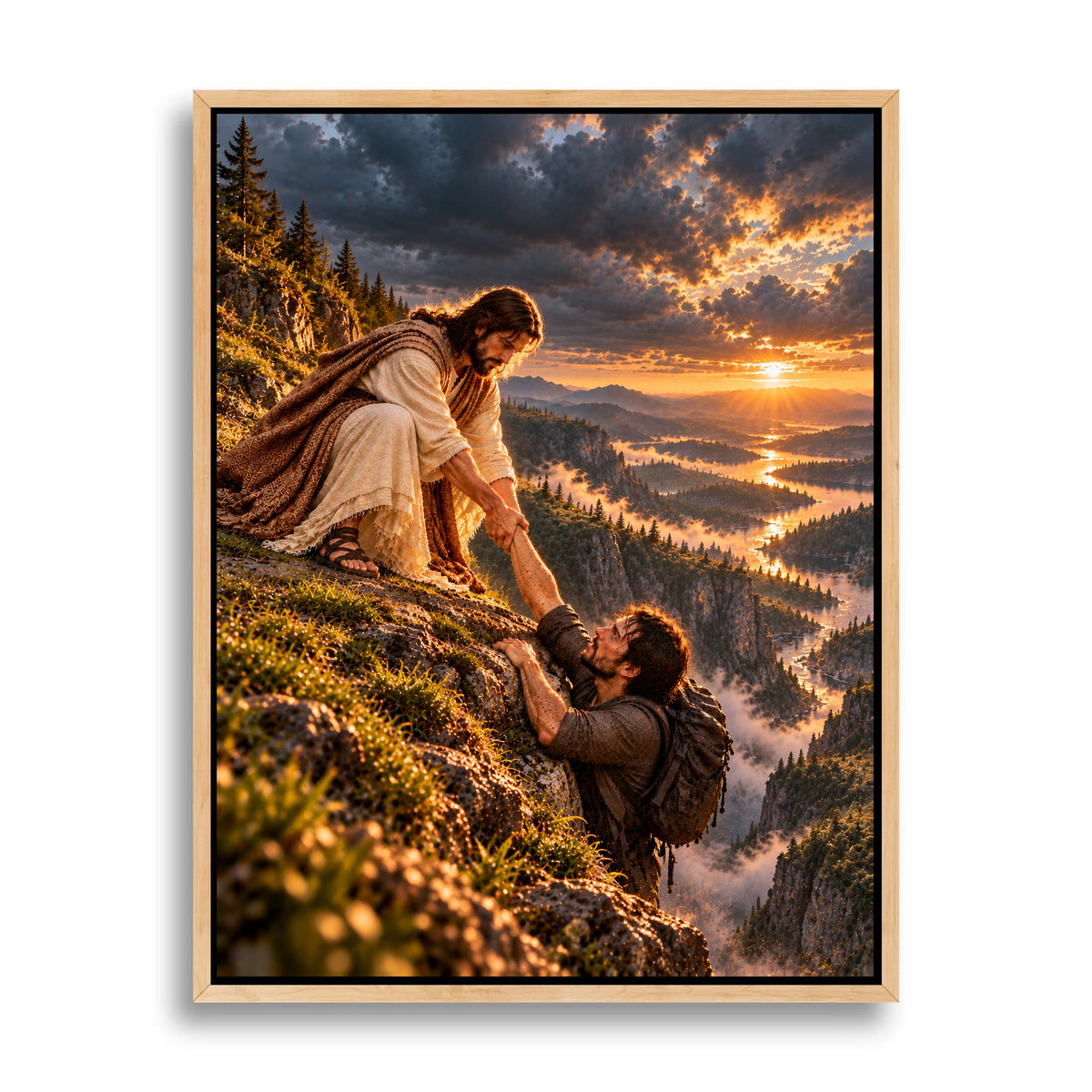 He Wouldn't Let Me Go – Jesus Rescue Christian Canvas Wall Art