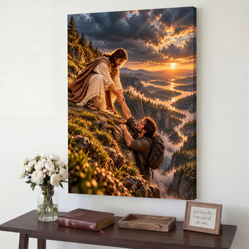 He Wouldn't Let Me Go – Jesus Rescue Christian Canvas Wall Art