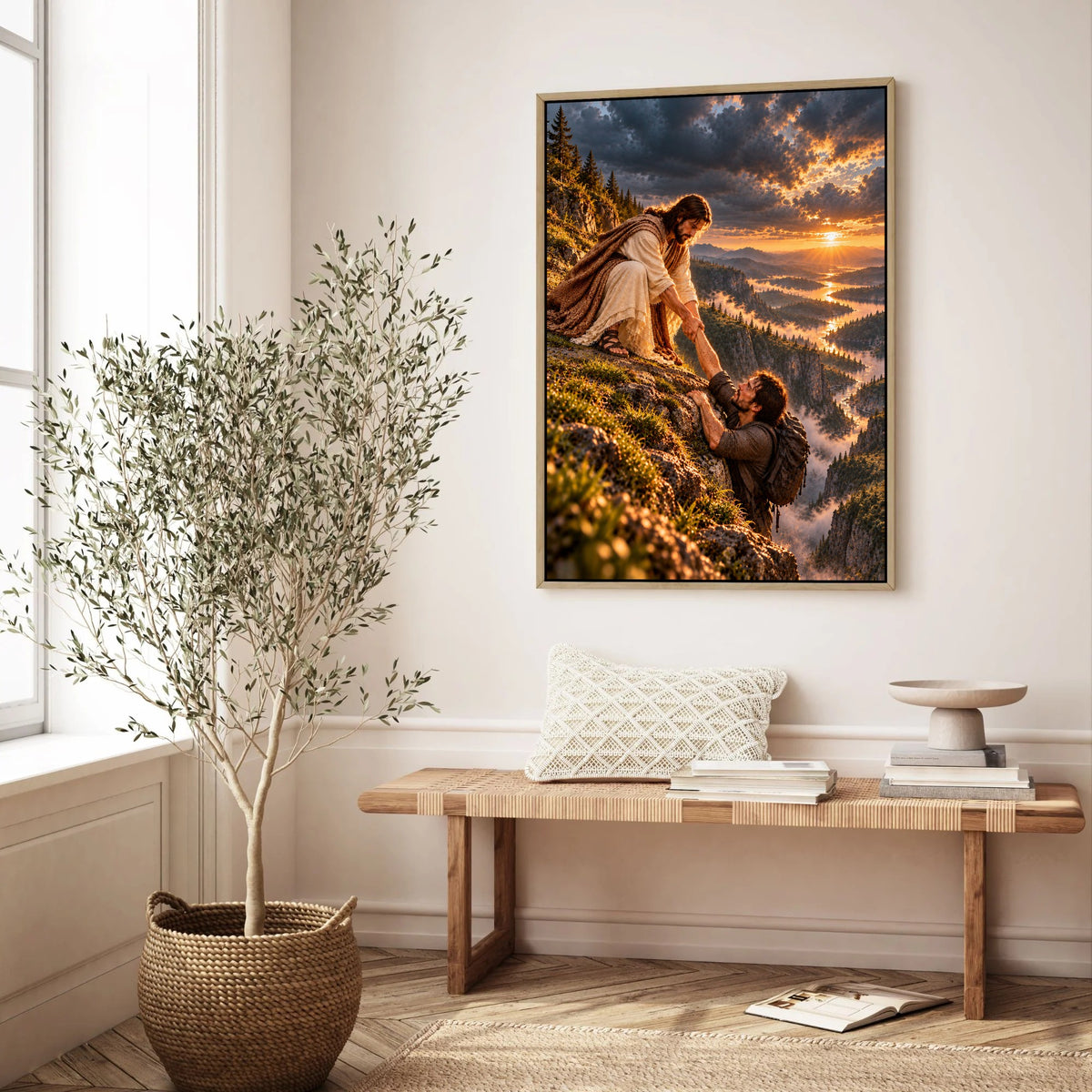 He Wouldn't Let Me Go – Jesus Rescue Christian Canvas Wall Art