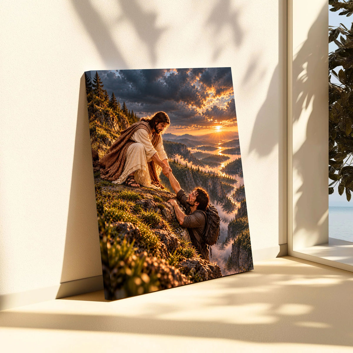 He Wouldn't Let Me Go – Jesus Rescue Christian Canvas Wall Art