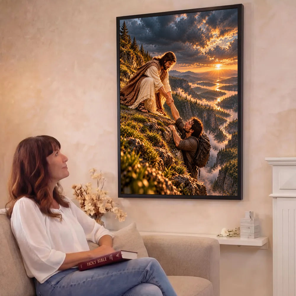 He Wouldn't Let Me Go – Jesus Rescue Christian Canvas Wall Art