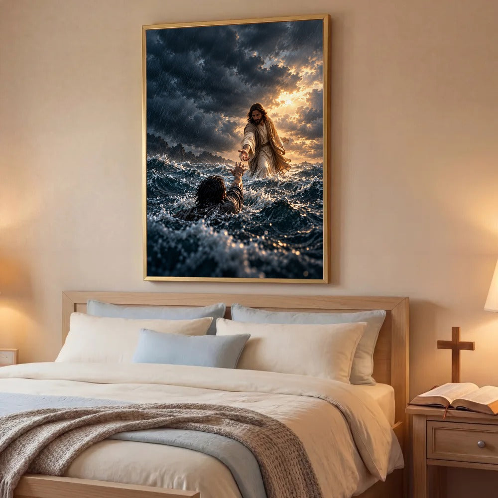 Jesus Reached for Me – Christian Canvas Wall Art