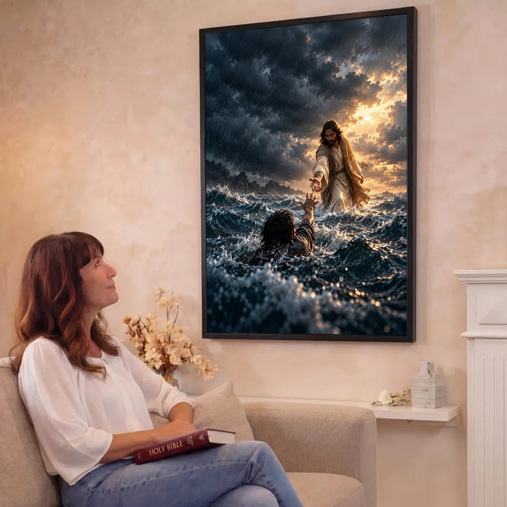Jesus Reached for Me – Christian Canvas Wall Art
