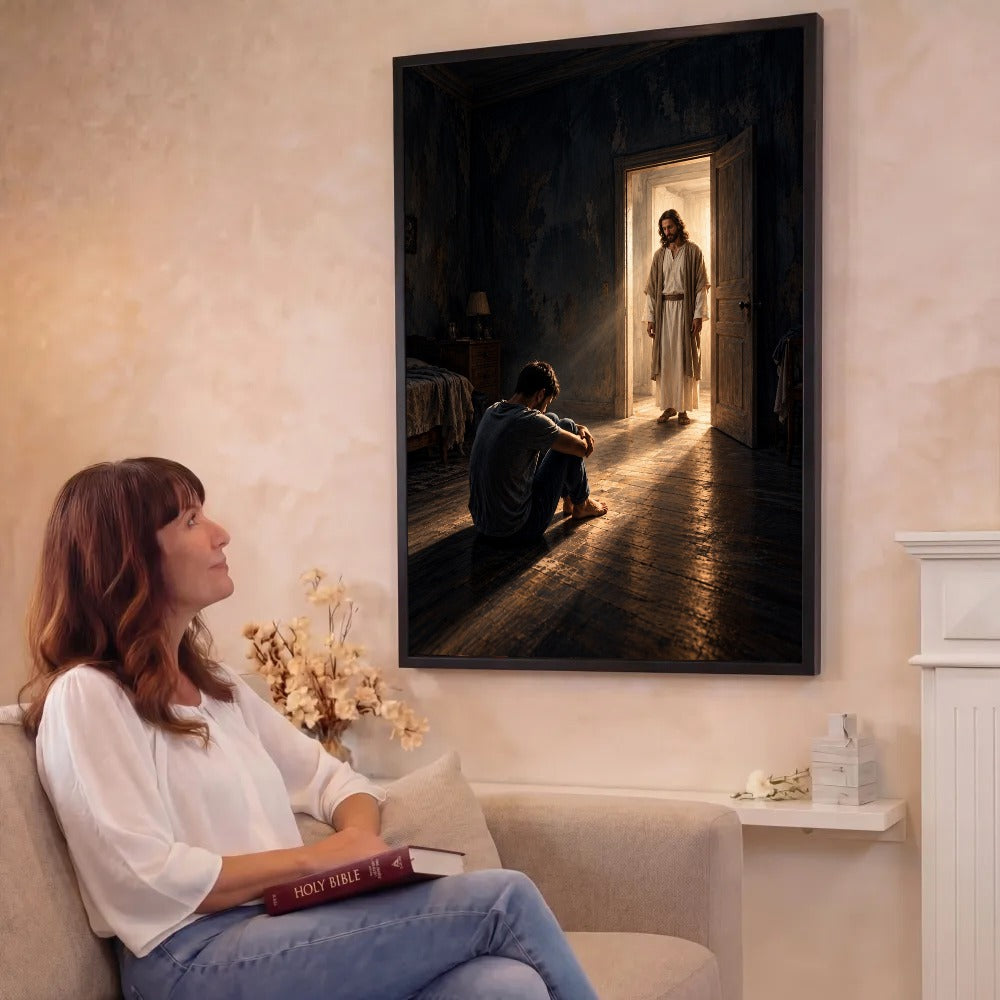 Jesus Found Me in the Darkness – Christian Canvas Wall Art