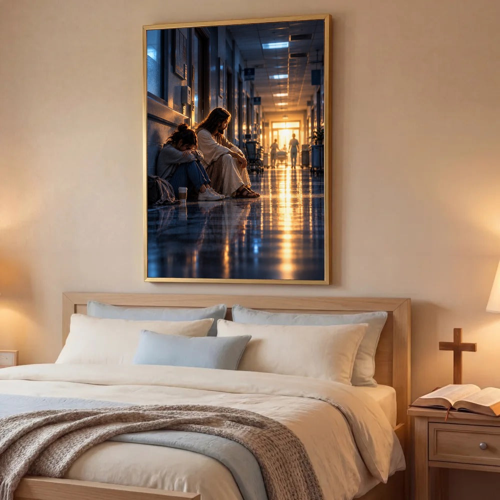 He Sat With Me – Jesus Christian Canvas Wall Art