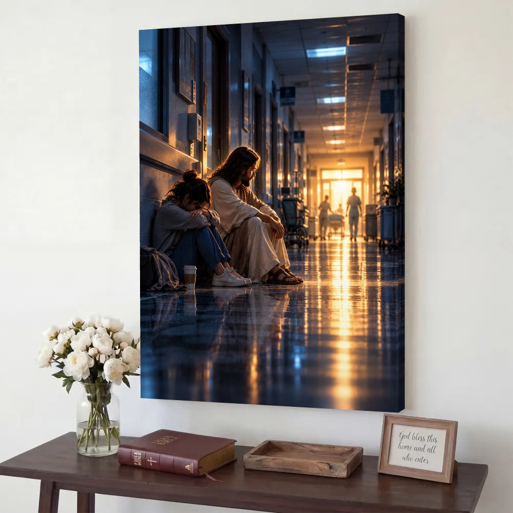 He Sat With Me – Jesus Christian Canvas Wall Art