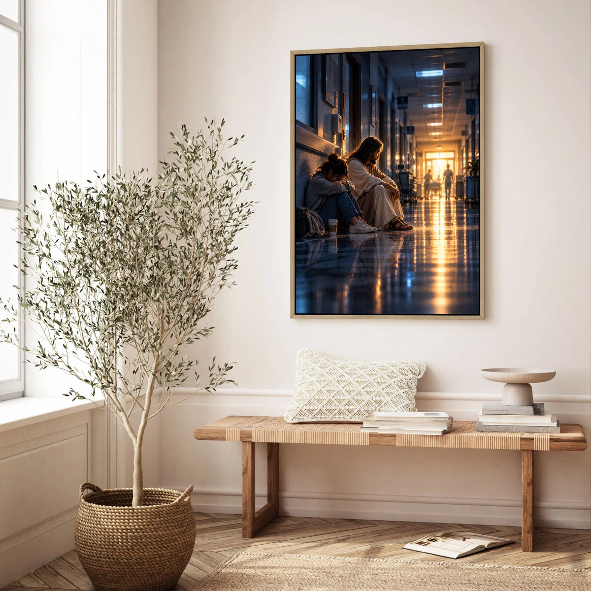 He Sat With Me – Jesus Christian Canvas Wall Art