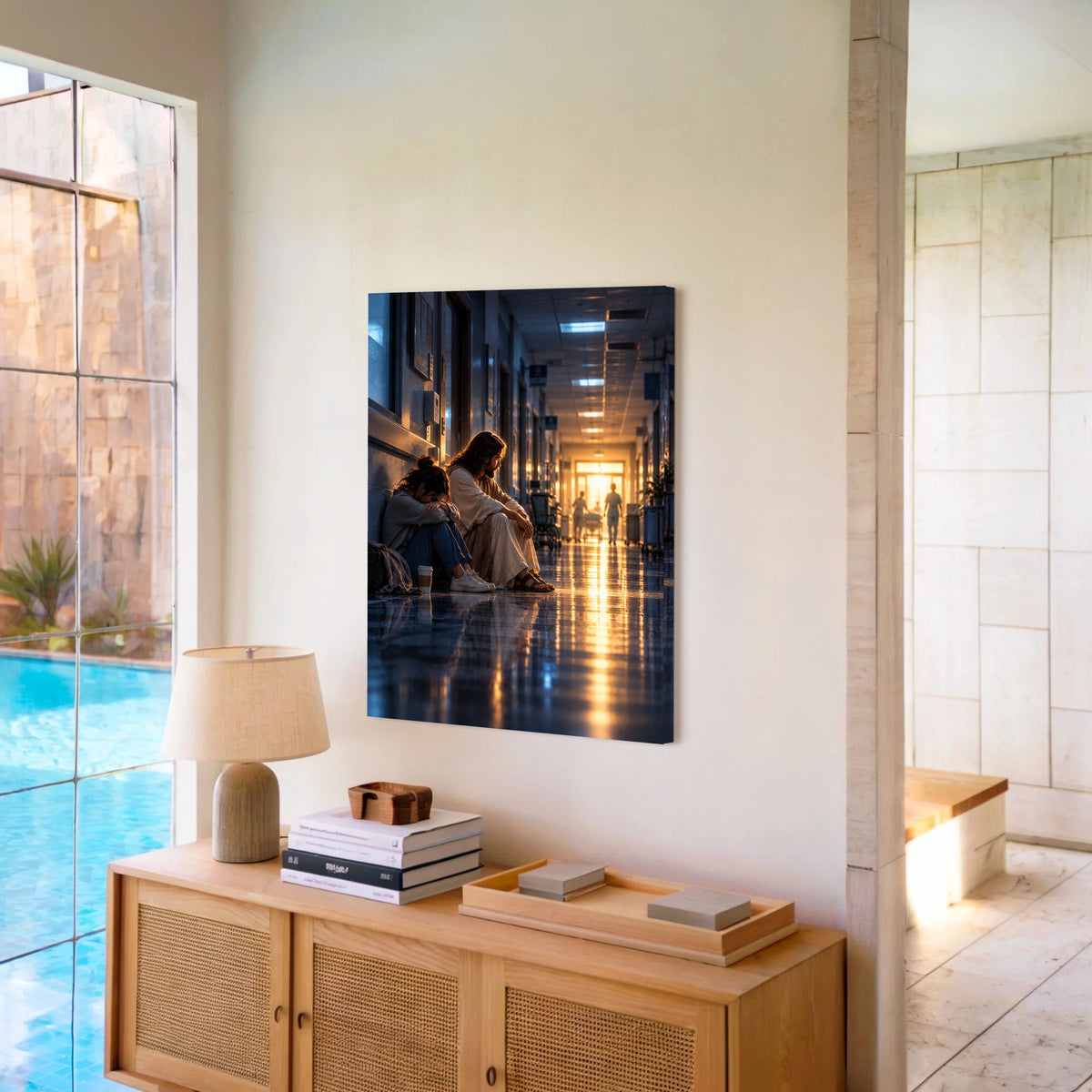 He Sat With Me – Jesus Christian Canvas Wall Art