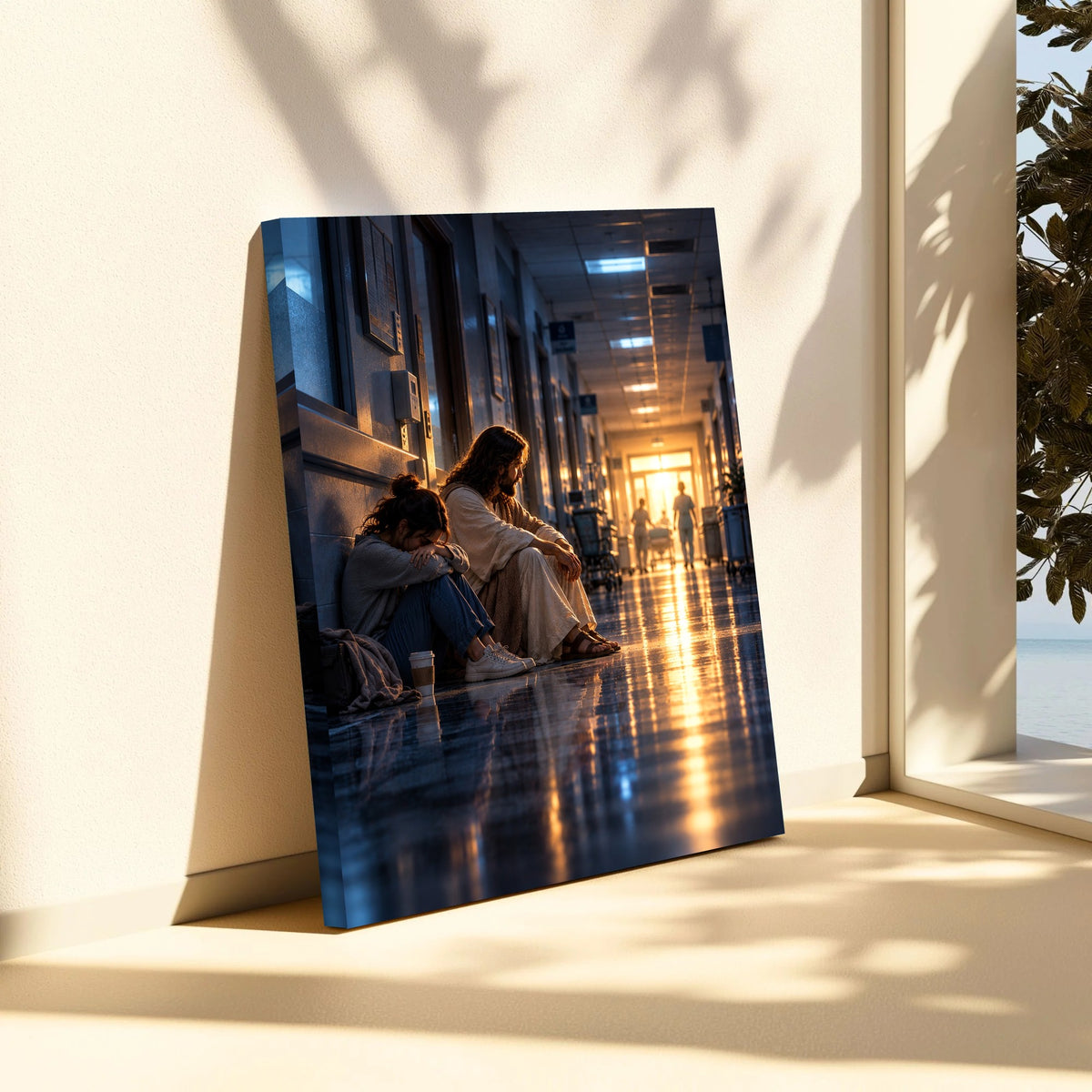 He Sat With Me – Jesus Christian Canvas Wall Art