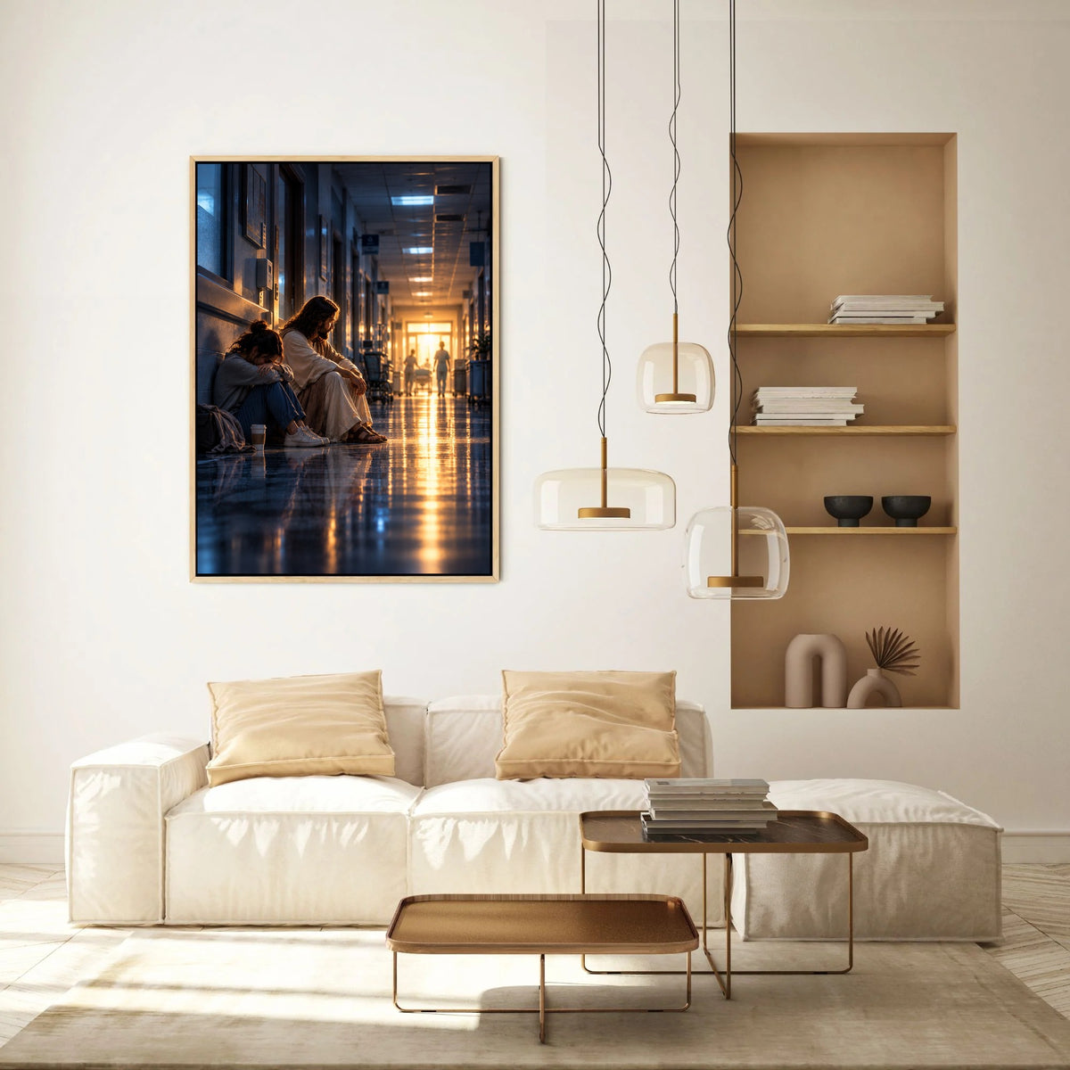 He Sat With Me – Jesus Christian Canvas Wall Art