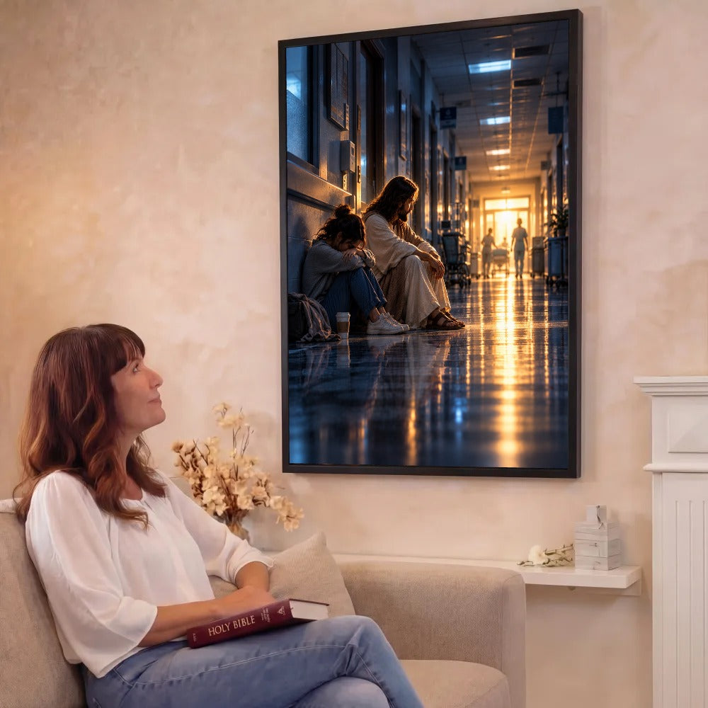 He Sat With Me – Jesus Christian Canvas Wall Art