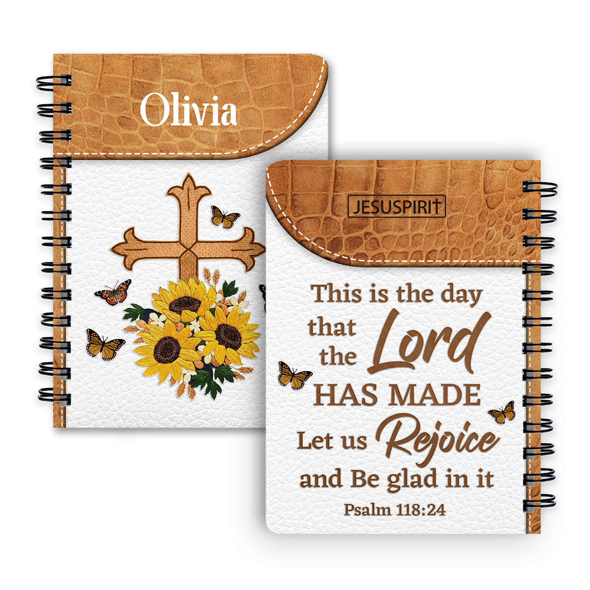 Let Us Rejoice And Be Glad In It - Special Personalized Flower Spiral Journal NUHN305