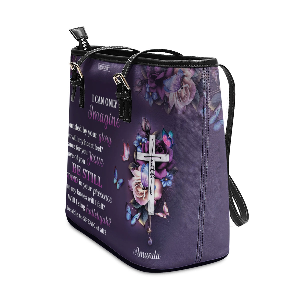 I Can Only Imagine - Special Personalized Cross Large Leather Tote Bag HH175B