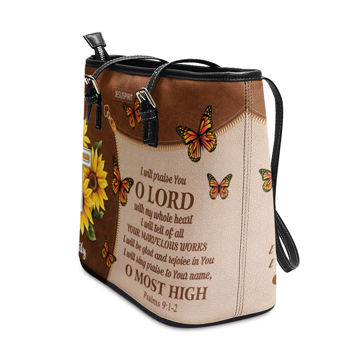 I Will Be Glad And Rejoice In You - Special Personalized Large Leather Tote Bag NUH297