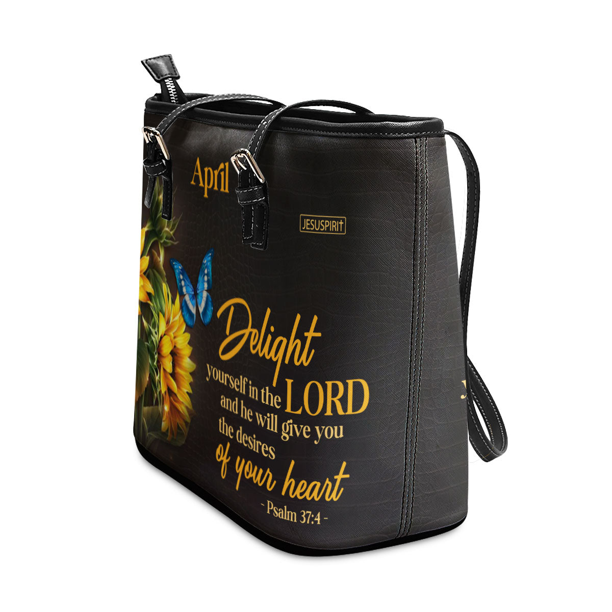 Delight Yourself In The Lord - Special Personalized Large Leather Tote Bag NUH437