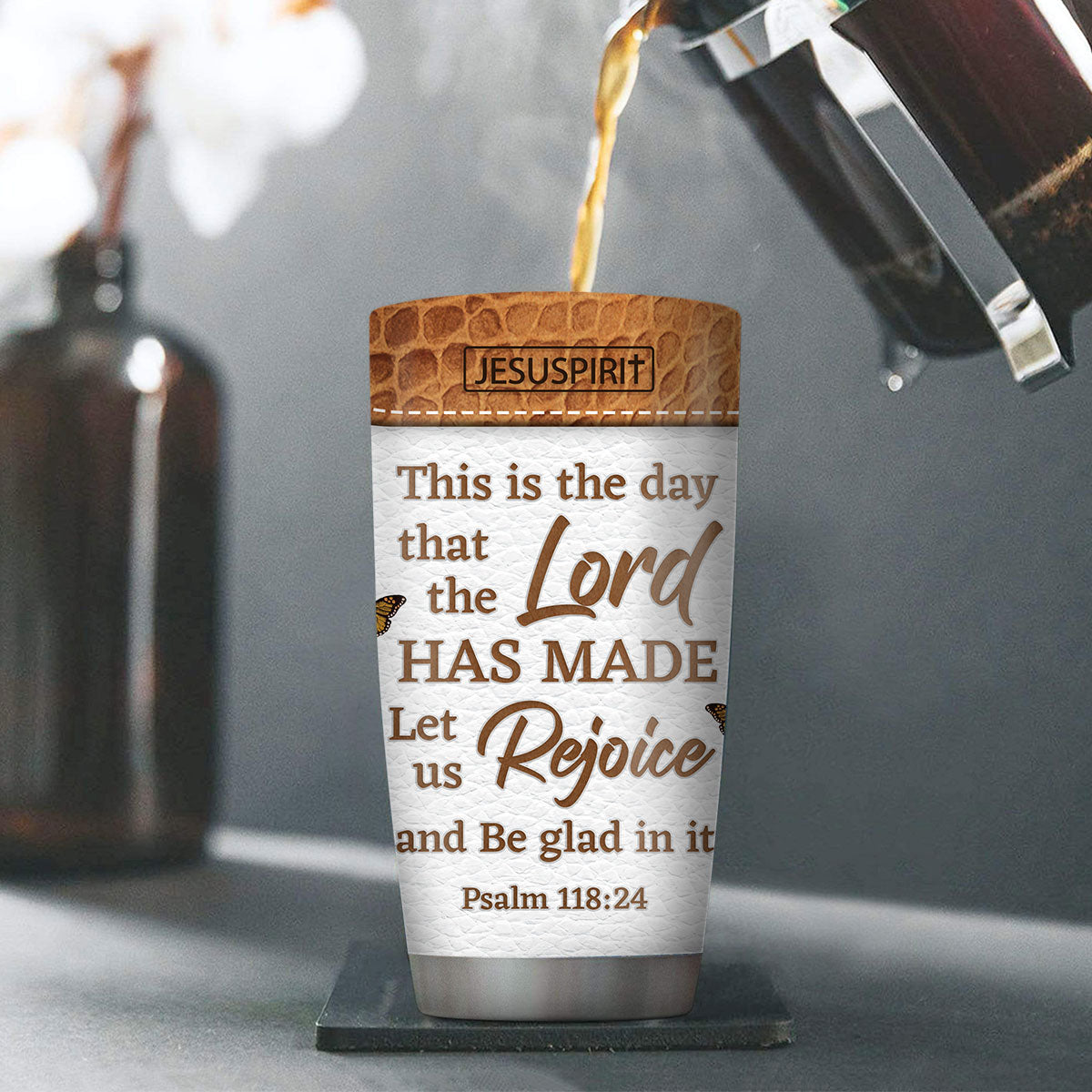 Personalized Stainless Steel Tumbler 20oz - This Is The Day That The Lord Has Made NUHN305