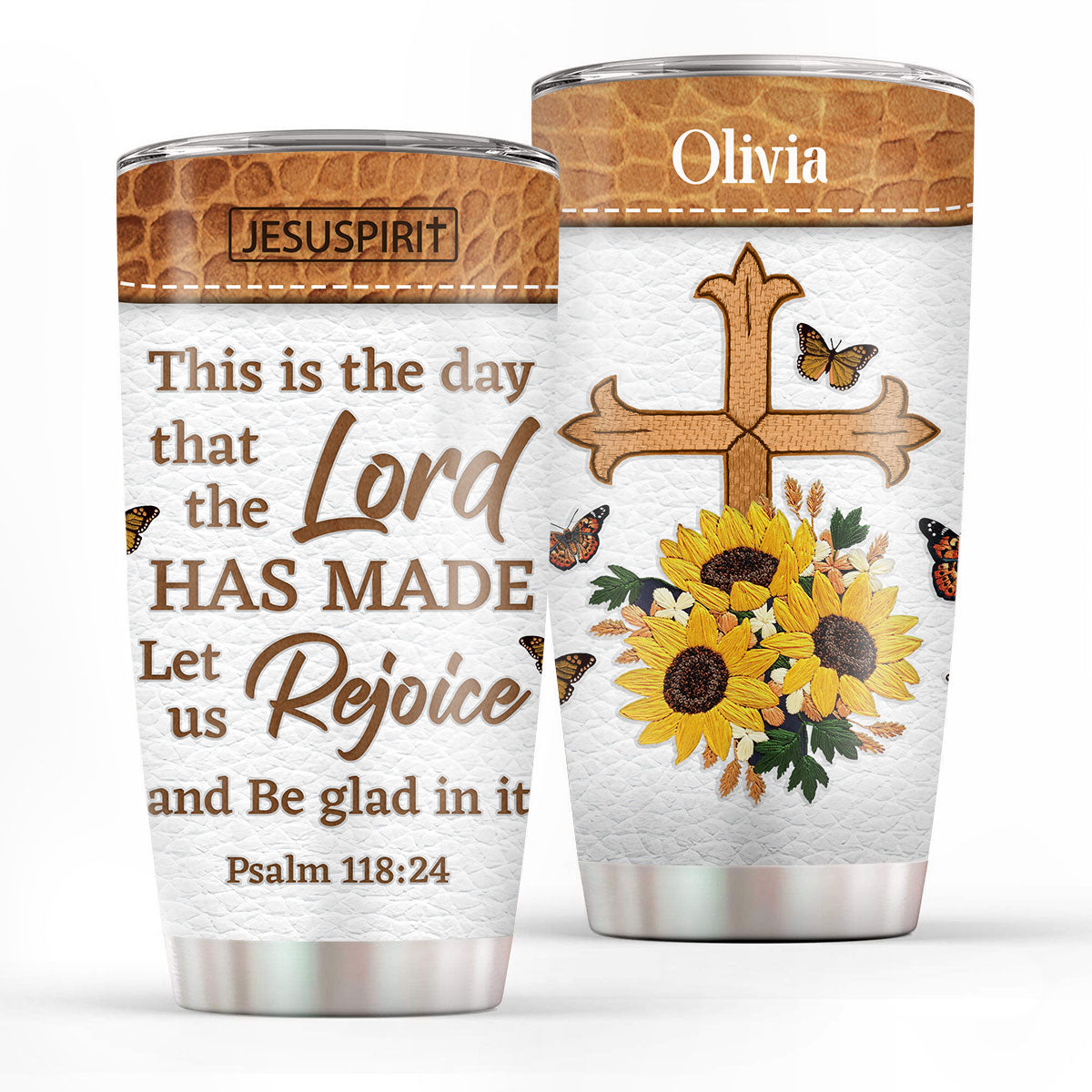 Personalized Stainless Steel Tumbler 20oz - This Is The Day That The Lord Has Made NUHN305