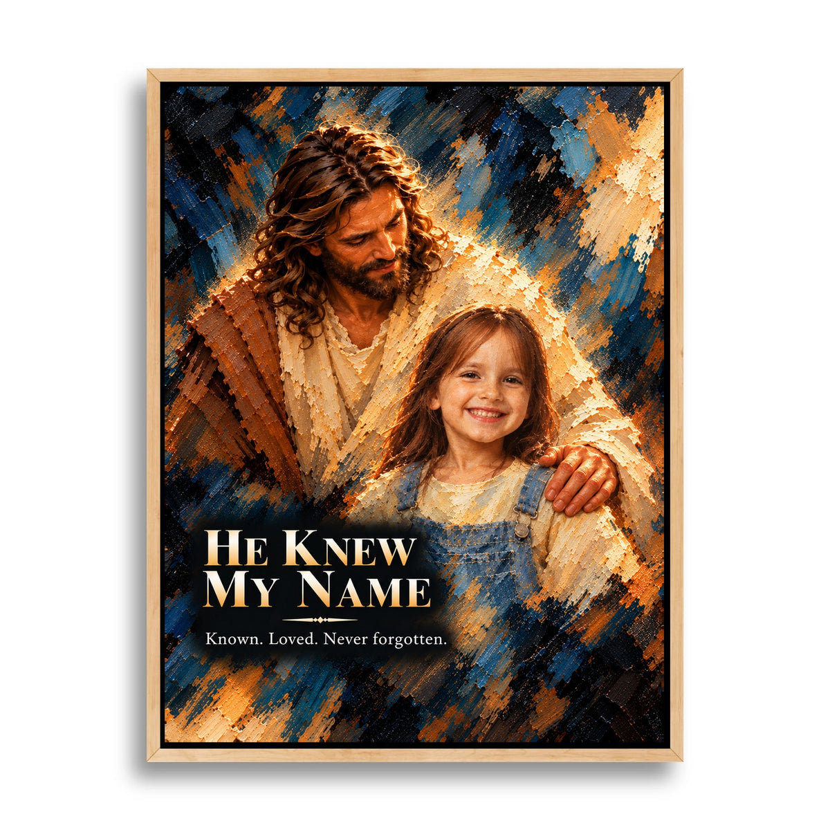 He Knew My Name™ – Personalized Jesus Portrait Canvas, Custom Christian Gift From Your Photo