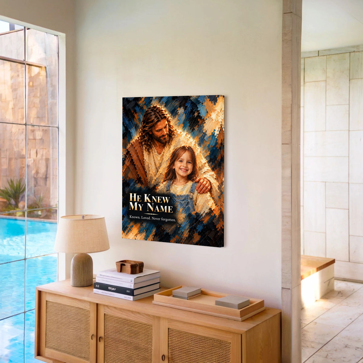 He Knew My Name™ – Personalized Jesus Portrait Canvas, Custom Christian Gift From Your Photo