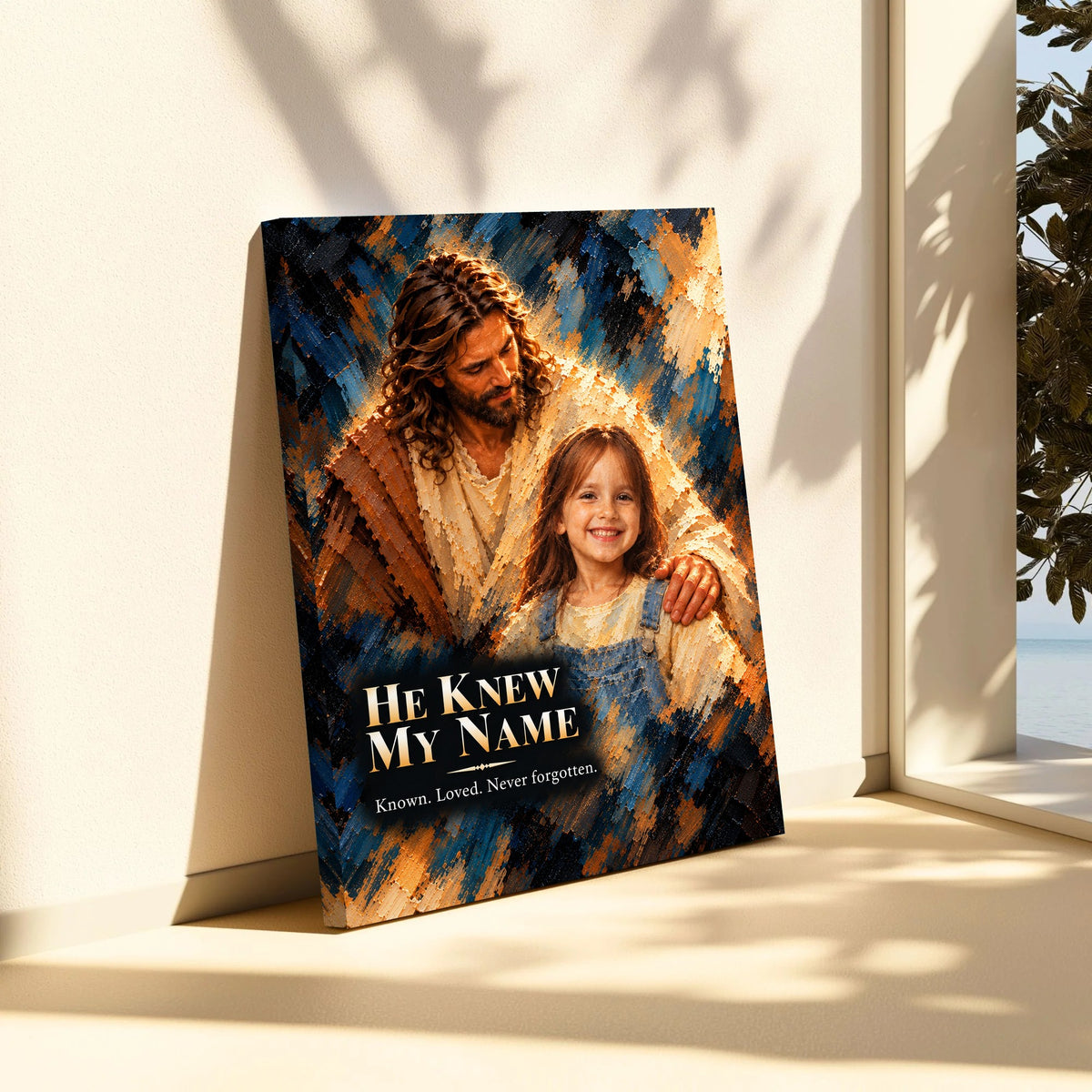 He Knew My Name™ – Personalized Jesus Portrait Canvas, Custom Christian Gift From Your Photo