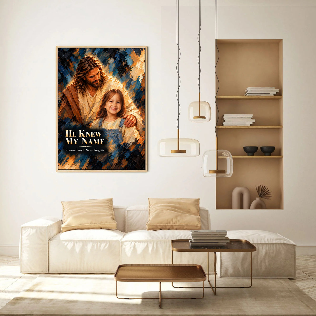 He Knew My Name™ – Personalized Jesus Portrait Canvas, Custom Christian Gift From Your Photo