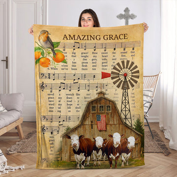 Jesuspirit Meaningful Fleece Blanket | Amazing Grace | Unique Religious Gifts For Christian Family FBH778