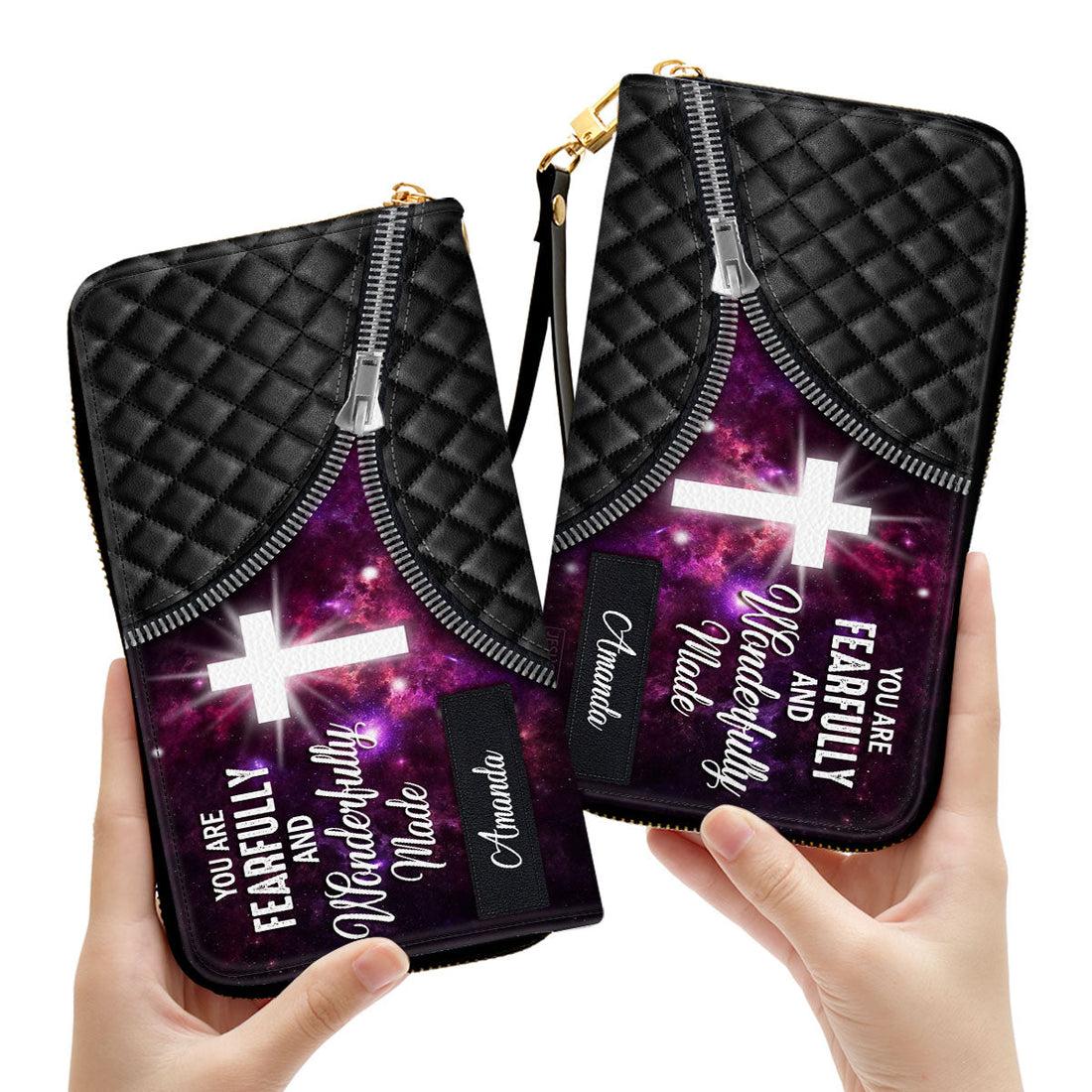 Special Personalized Cross Clutch Purse - You Are Fearfully And Wonderfully Made CP15