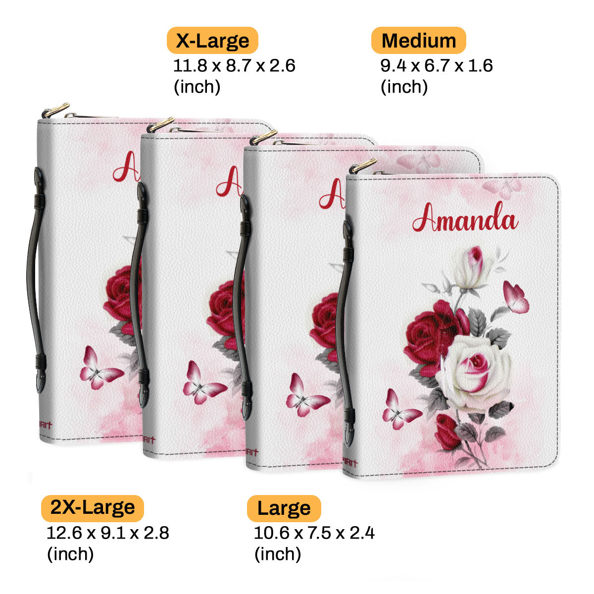 Jesuspirit | Faith - Hope - Love | Corinthians 13:13 | Personalized Zippered Bible Cover With Handle | Christian Gift Ideas On Anniversary BCM711