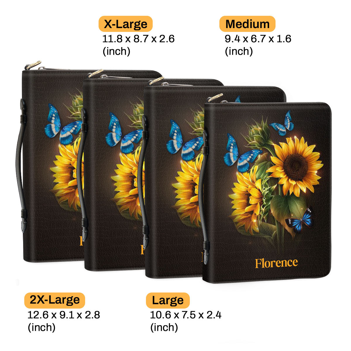 Jesuspirit Sunflower Bible Cover | Personalized Leather Bible Case With Handle | Ideal Gift For Church Ladies NUH437