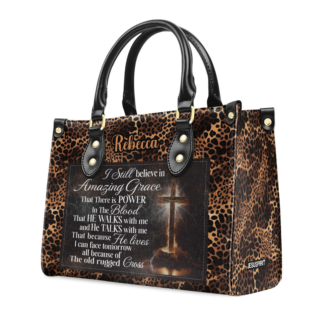 Jesuspirit | Personalized Leather Handbag With Zipper | I Still Believe In Amazing Grace LHBM744