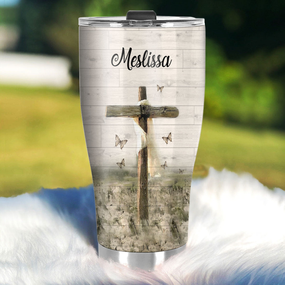 I Still Believe In Amazing Grace - Lovely Personalized Cross Stainless Steel Tumbler 20oz NUHN145F
