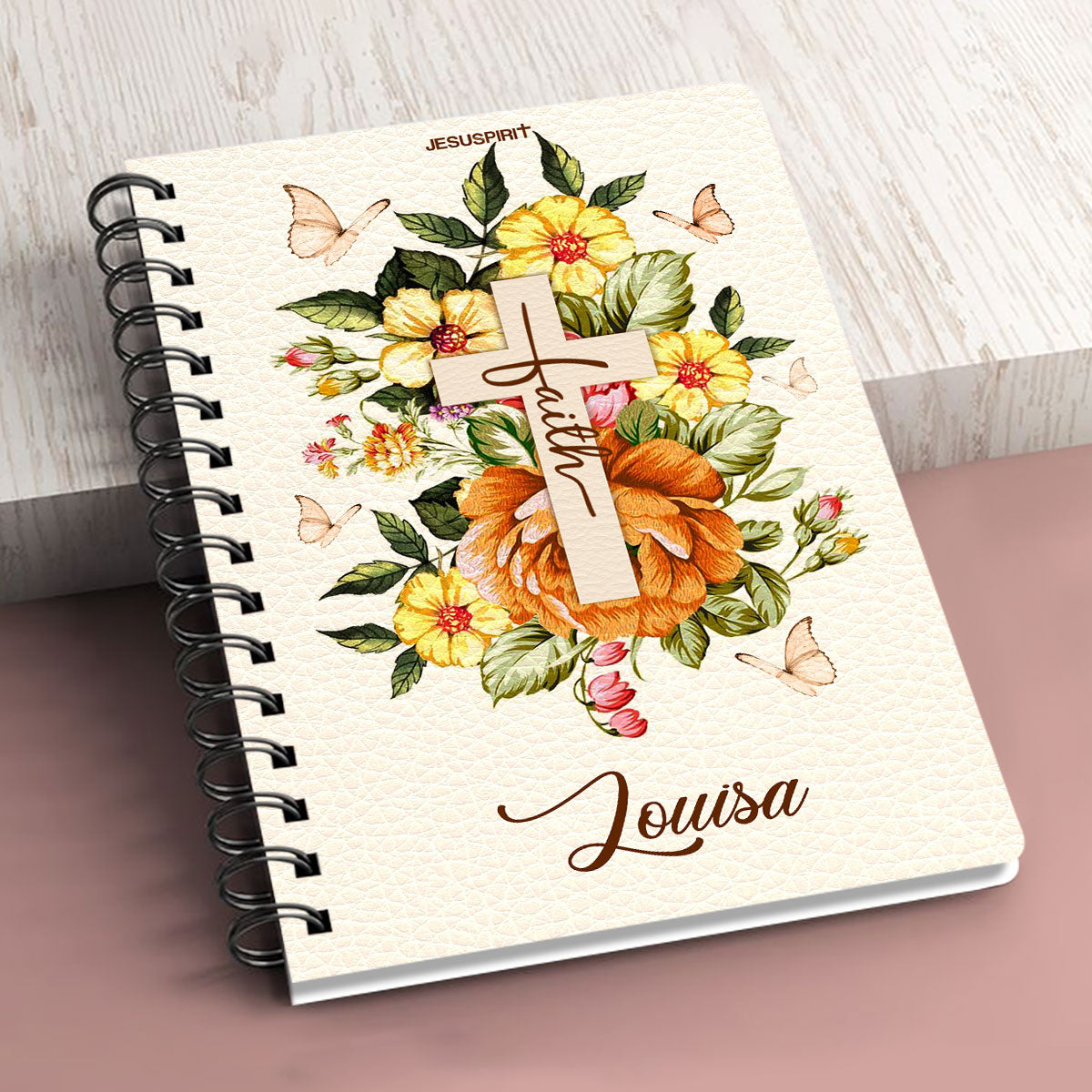 Jesuspirit Personalized Spiral Journal | Faith Gift From God For Christian People | Psalm 139:14 | I Am Fearfully And Wonderfully Made SJH733